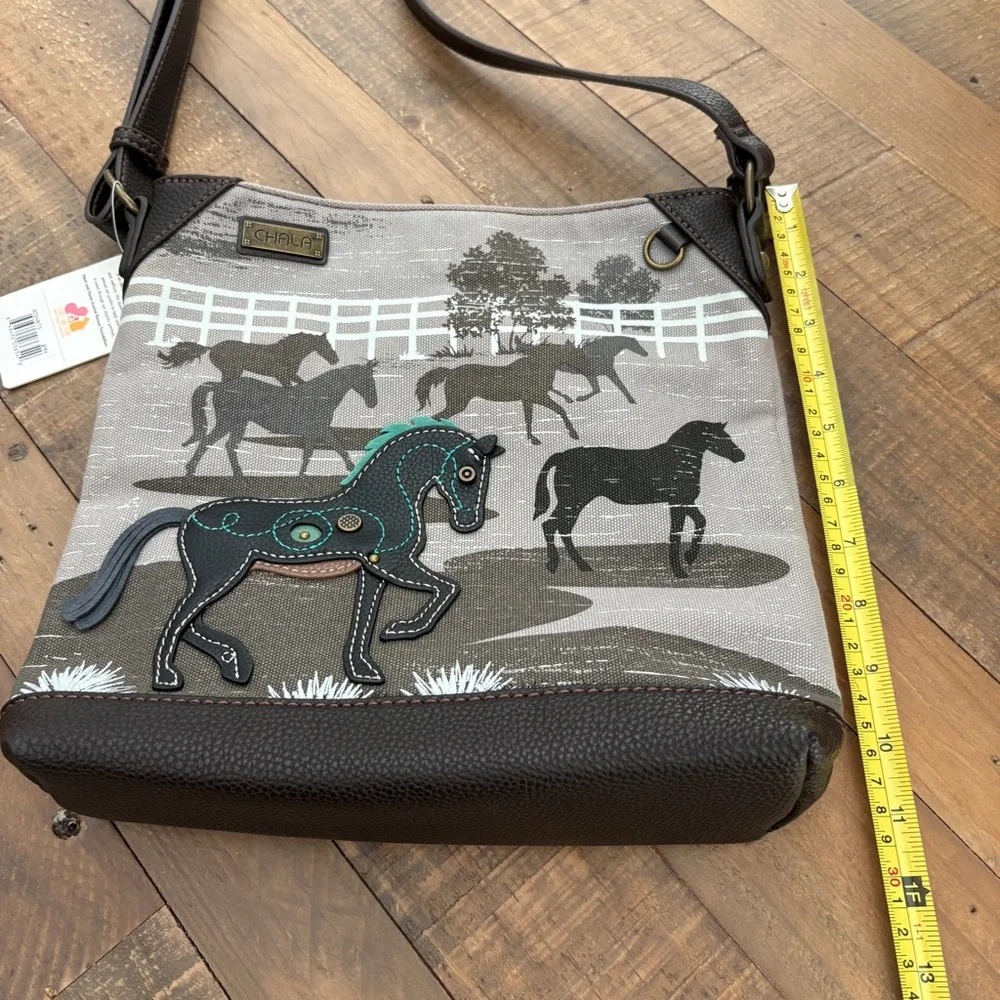 Chala Horse Design Crossbody Bag Derby Gray purse - Picture 16 of 16